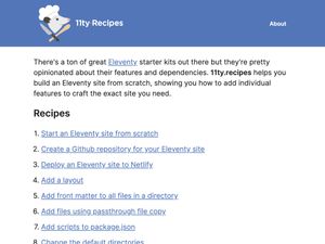 Screenshot of https://www.11ty.recipes/