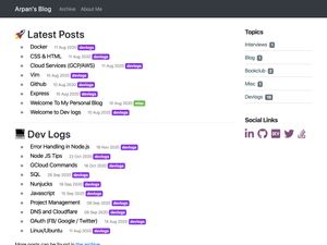 Screenshot of https://blog.arpankc.com
