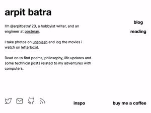 Screenshot of https://arpit.tk/