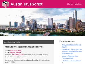 Screenshot of https://austinjavascript.com/
