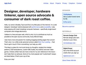Screenshot of https://uglyduck.ca/