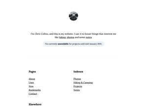Screenshot of https://www.chriscollins.me/