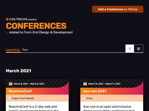 Screenshot of https://conferences.css-tricks.com/