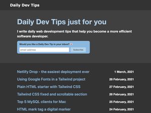 Screenshot of https://daily-dev-tips.com/