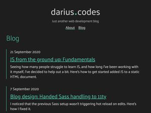 Screenshot of https://darius.codes/