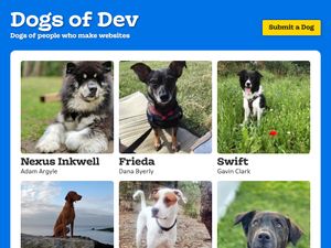 Screenshot of https://www.dogsof.dev/