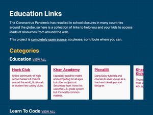 Screenshot of https://educationlinks.fyi/