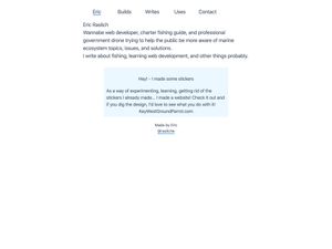 Screenshot of https://ericraslich.com/