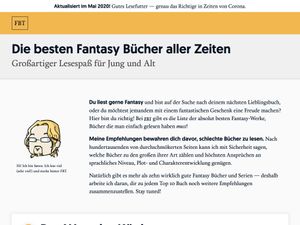 Screenshot of https://fantasybuchtipps.de