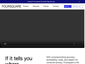 Screenshot of https://foursquare.com/