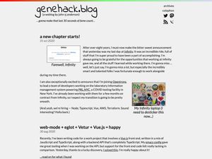 Screenshot of https://genehack.blog/