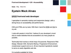 Screenshot of https://eystein.no/