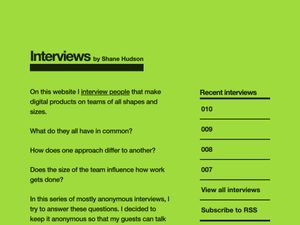 Screenshot of https://interviews.shanehudson.net/