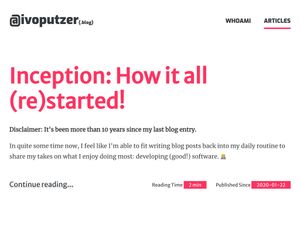 Screenshot of https://ivoputzer.blog/