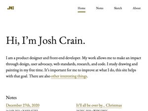 Screenshot of https://joshcrain.io/