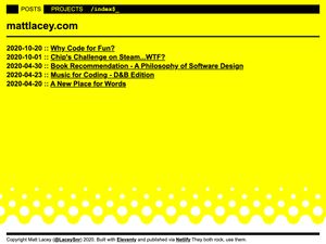 Screenshot of https://mattlacey.com