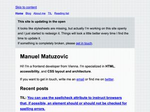 Screenshot of https://www.matuzo.at