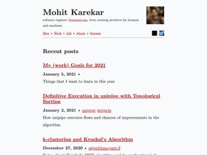 Screenshot of https://mohitkarekar.com