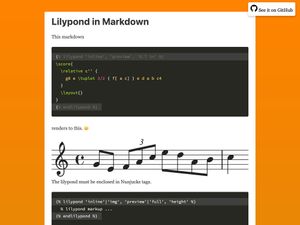 Screenshot of https://lilypond-in-markdown.netlify.app/