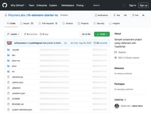 Screenshot of https://github.com/PolymerLabs/lit-element-starter-ts