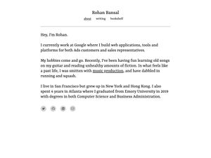 Screenshot of https://rohanbansal.com