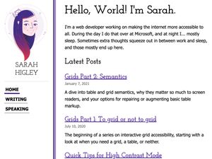 Screenshot of https://sarahmhigley.com/
