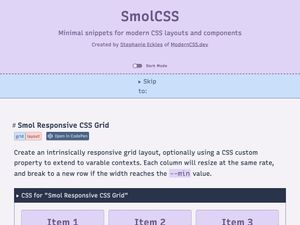Screenshot of https://smolcss.dev/