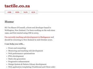 Screenshot of https://tactile.co.za