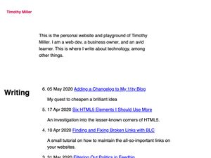 Screenshot of https://timothymiller.dev/