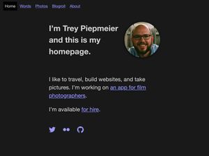 Screenshot of https://treypiepmeier.com/