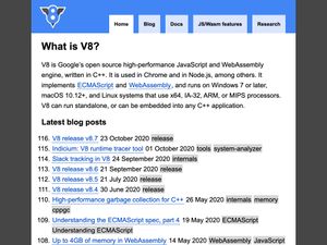 Screenshot of https://v8.dev/