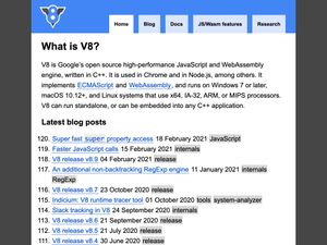 Screenshot of https://v8.dev/